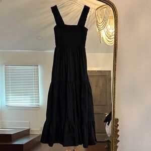 Abercrombie Black Smocked Maxi Dress with Wide Straps